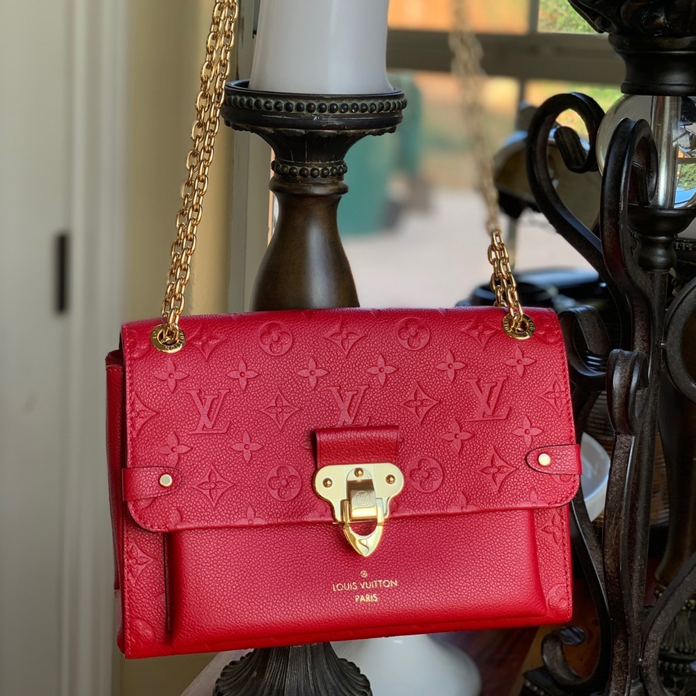 Authentic Louis Vuitton RED Vavin PM Empreinte
